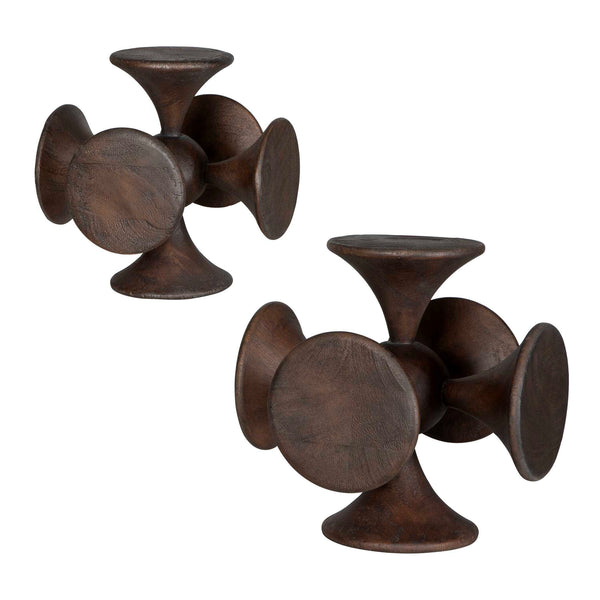 Uttermost Balanced Harmony Dark Wooden Sculptures Set/2