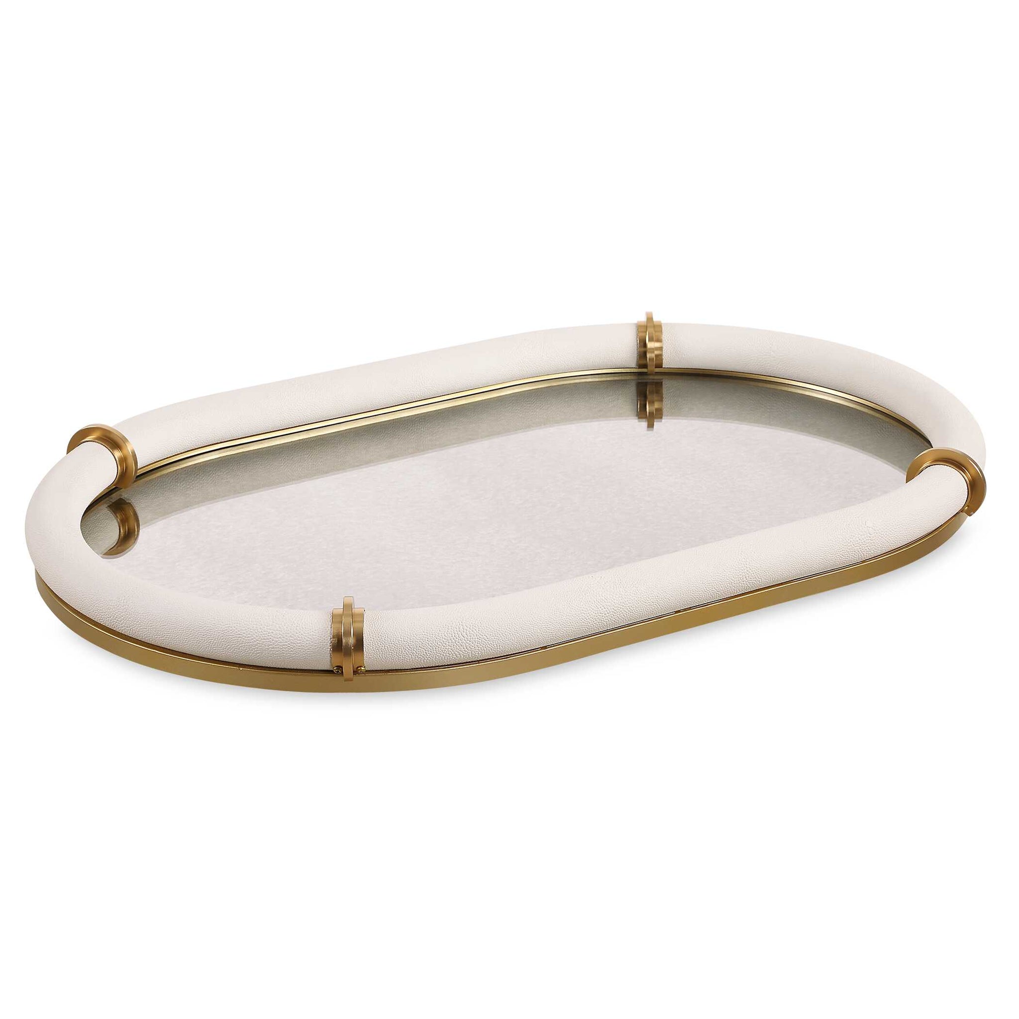 Uttermost Cyprus Leather Oval Tray