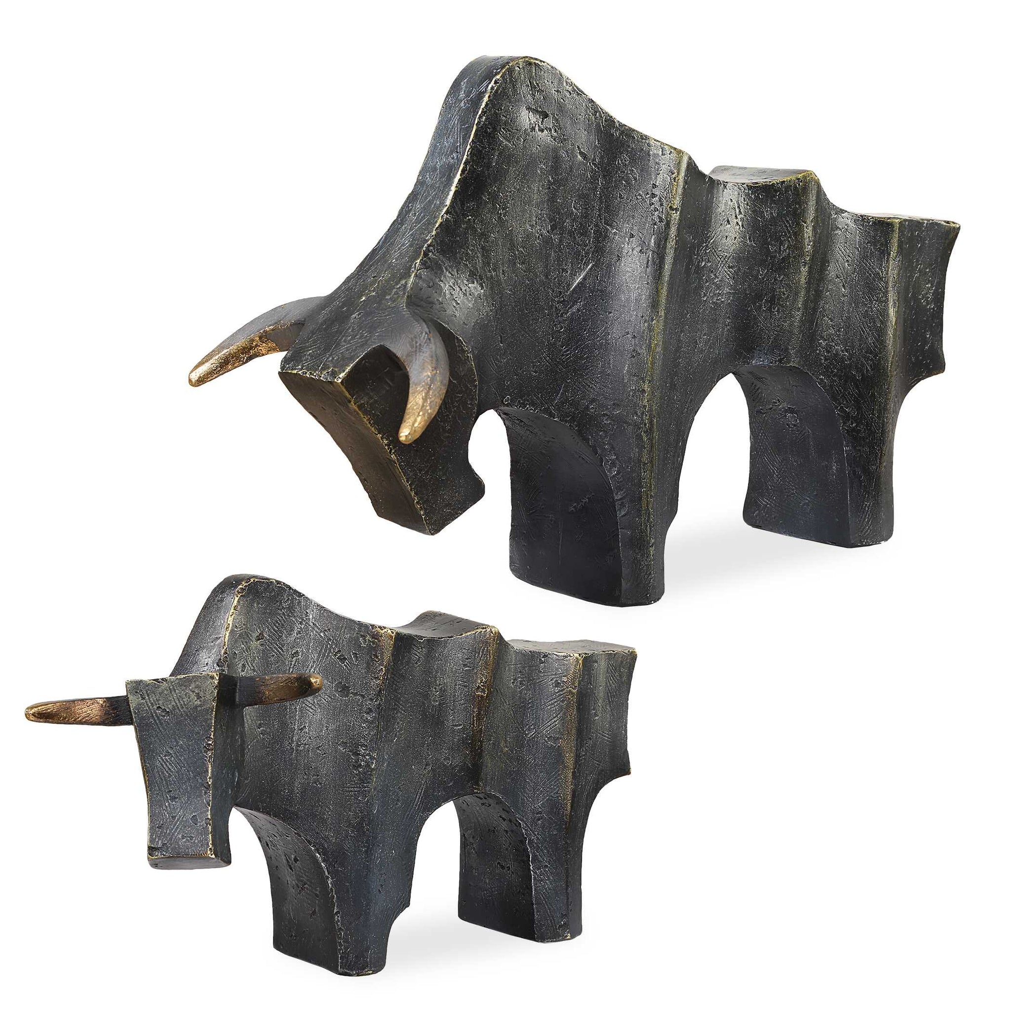 Uttermost Regal Bull Bronze Sculptures Set/2