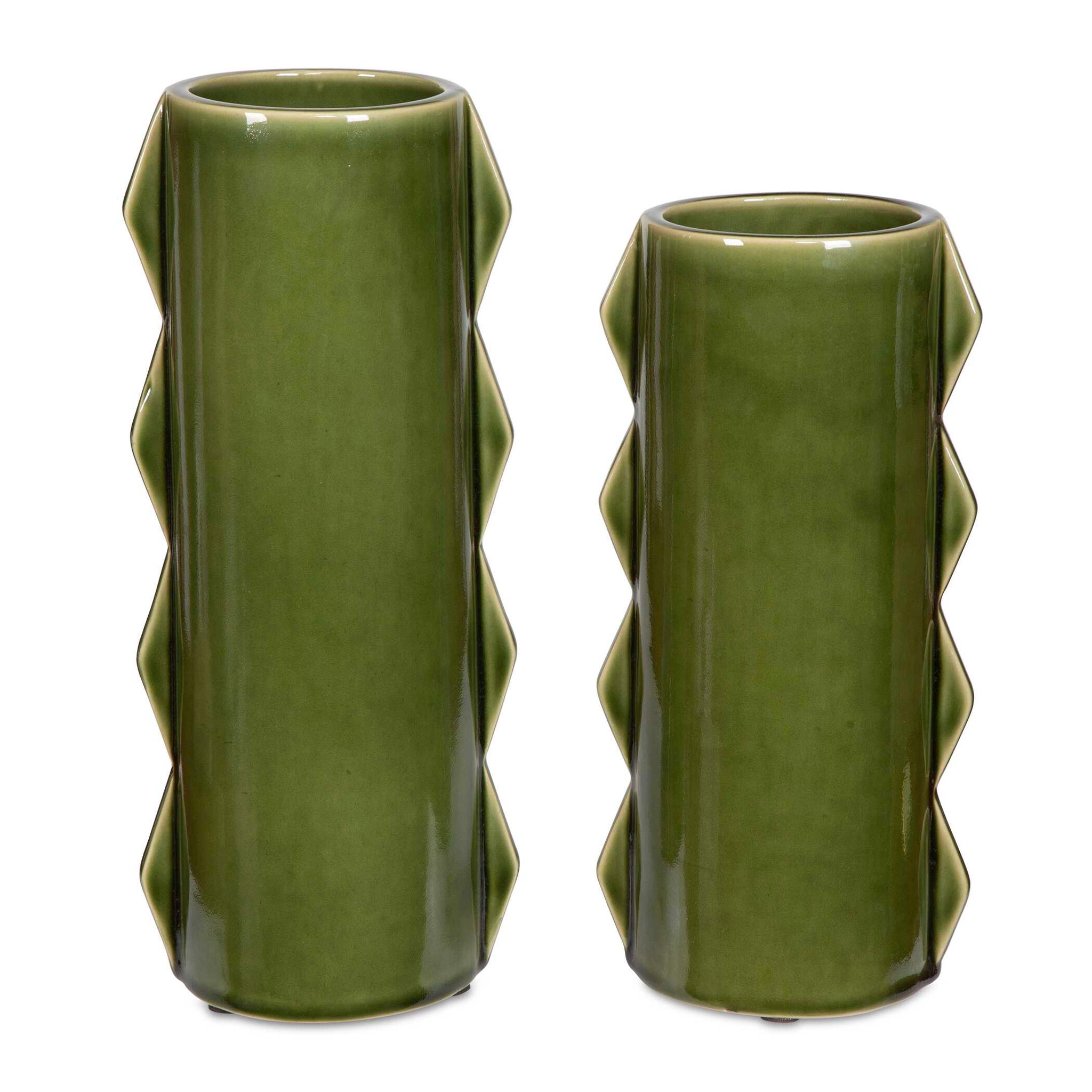 Uttermost Meander Green Vases Set/2