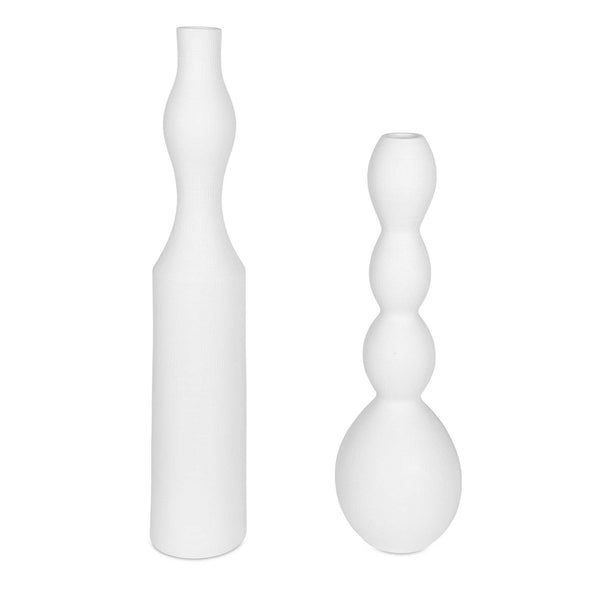 Uttermost Forma White Ceramic Vases Large Set/2