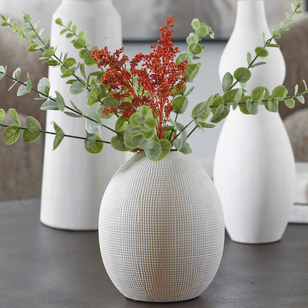 Uttermost Forma White Ceramic Vases Set/3