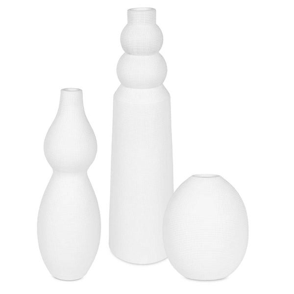 Uttermost Forma White Ceramic Vases Set/3