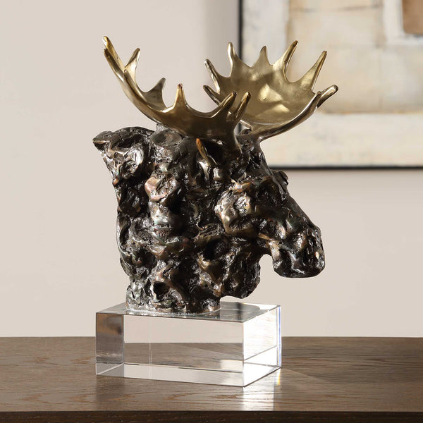 Uttermost Moose Bust Bronze Sculpture
