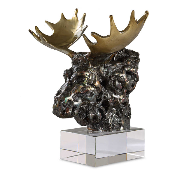 Uttermost Moose Bust Bronze Sculpture