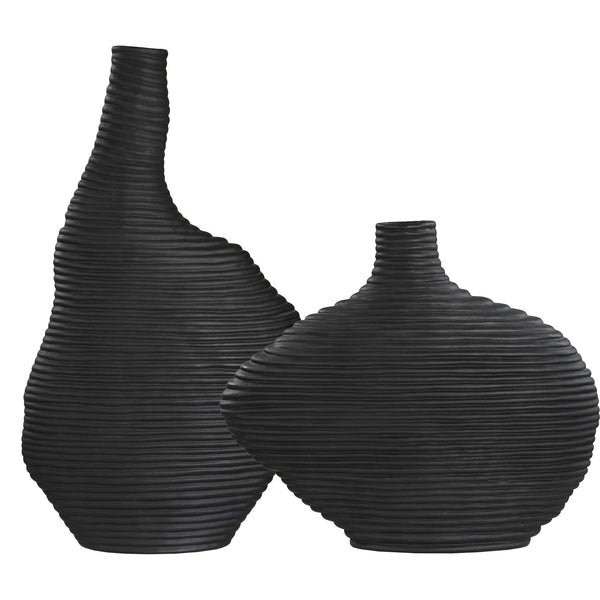 Uttermost Duostacked Black Vases Set/2