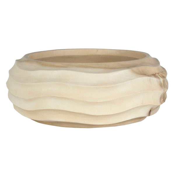 Uttermost Waveform Bleached Wood Bowl