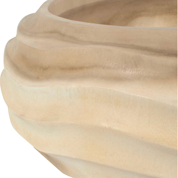 Uttermost Waveform Bleached Wood Bowl
