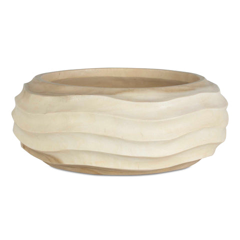Uttermost Waveform Bleached Wood Bowl