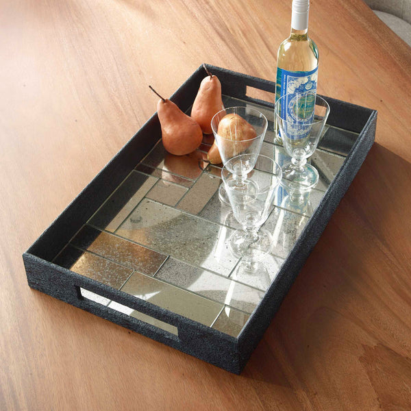 Uttermost Modern Mosaic Antique Mirrored Tray