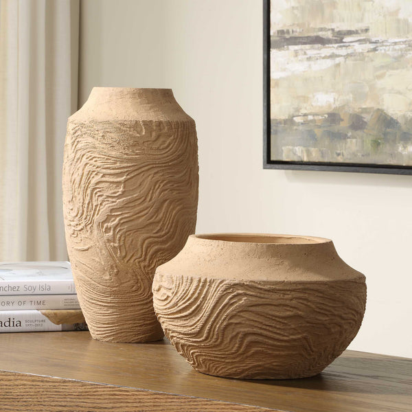 Uttermost Sandstone Flow Large Terracotta Vase