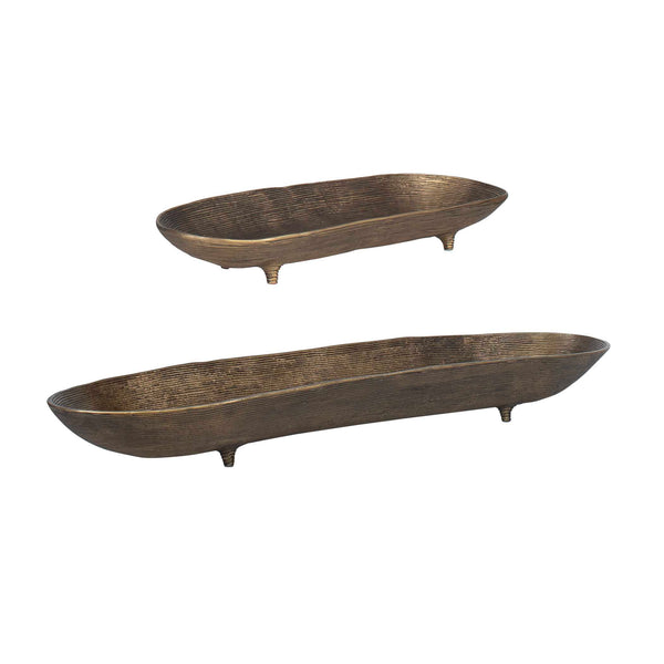 Uttermost Stratum Oval Brass Bowls Set/2