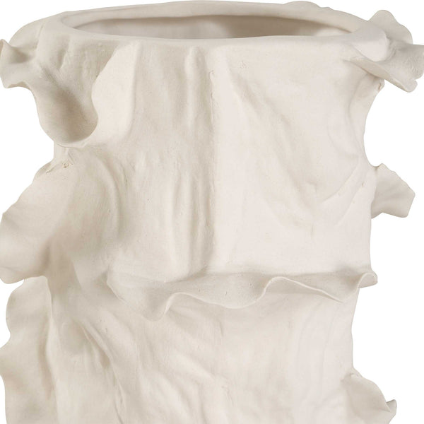 Uttermost Ripple Crest White Vases Set/2