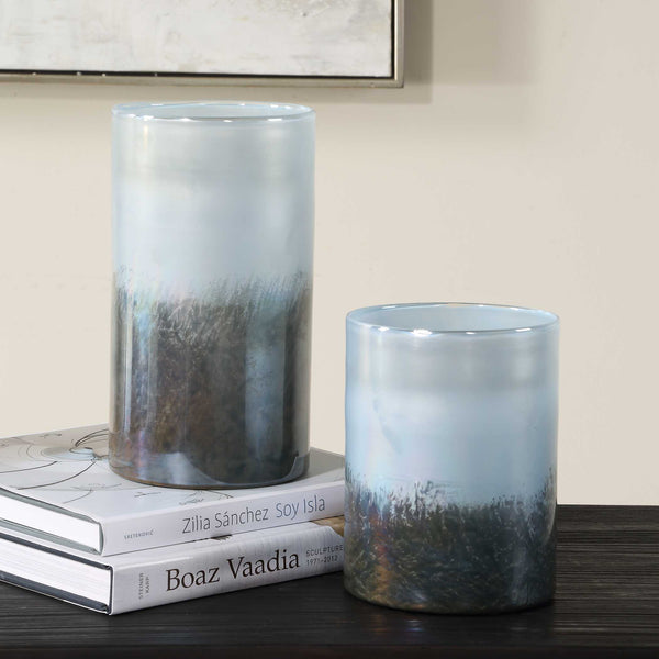 Uttermost Midnight Mist Cylindrical Vases Set/2