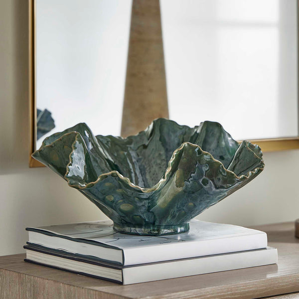 Uttermost Verdant Bloom Emerald Outdoor Bowl