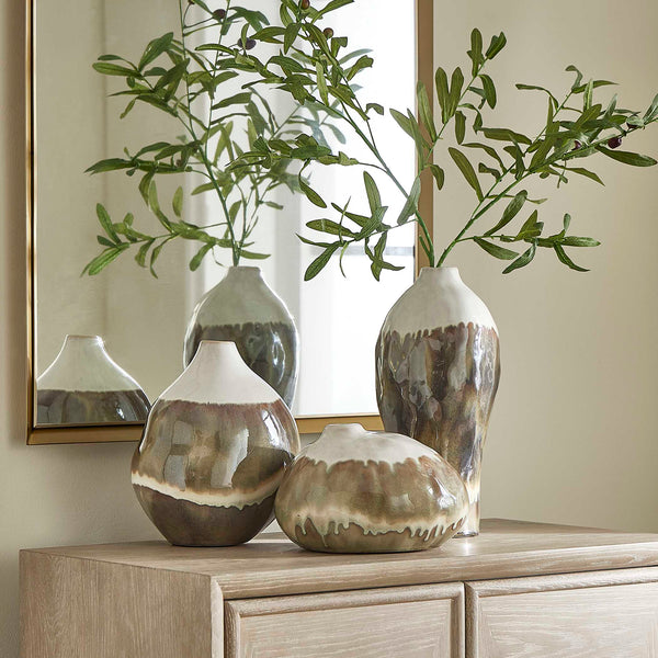Uttermost Earthflow Glazed Outdoor Vases Set/3