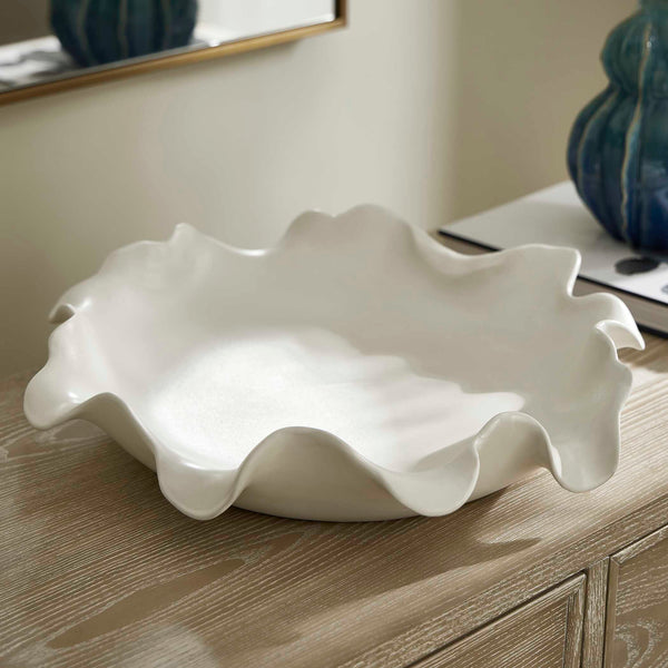 Uttermost Wave Crest White Outdoor Bowl