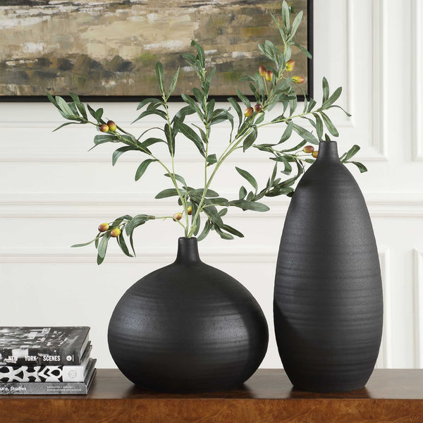 Uttermost Bower Black Vases Set/2