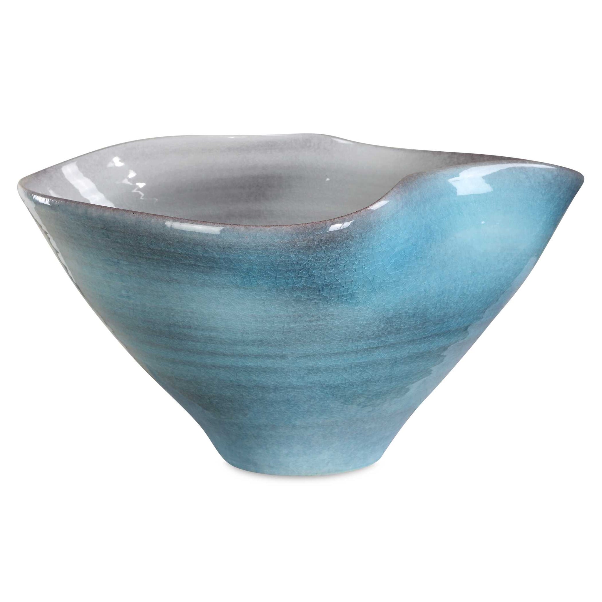 Uttermost Blue Crest Ceramic Bowl
