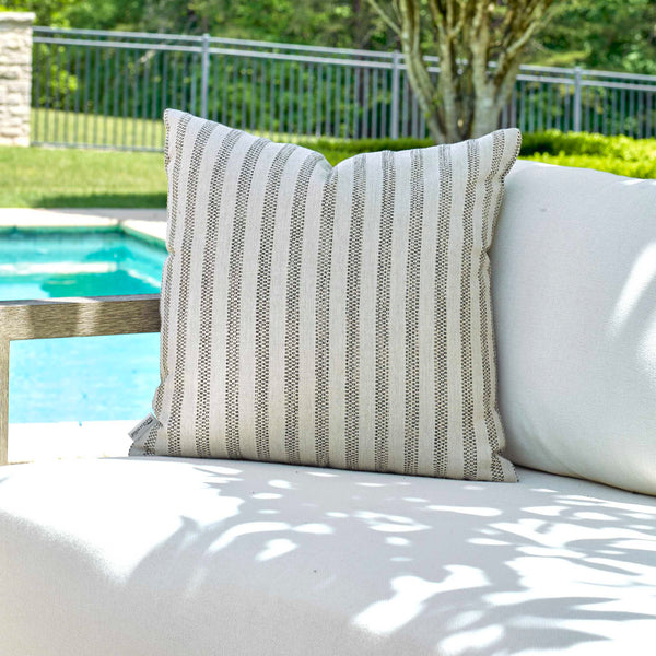 Uttermost Basket Stripe Rattan Outdoor Pillow