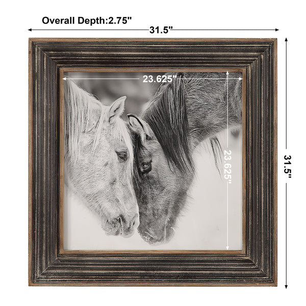 Uttermost Custom Black And White Horses Print