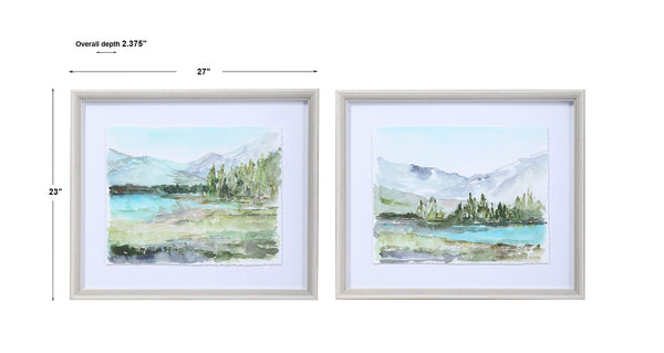 Uttermost Plein Air Reservoir Watercolor Prints, S/2
