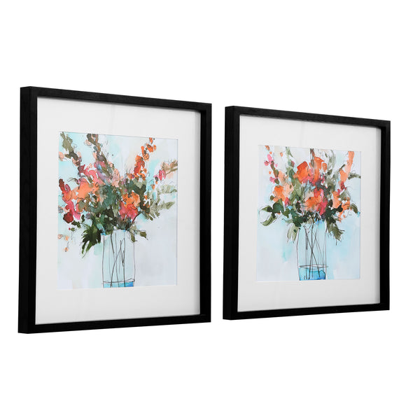 Uttermost Fresh Flowers Watercolor Prints, S/2