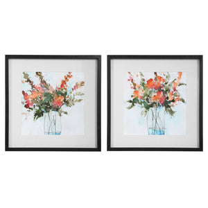 Uttermost Fresh Flowers Watercolor Prints, S/2