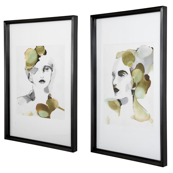 Uttermost Organic Portrait Framed Prints, S/2