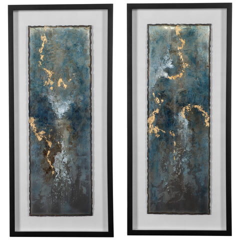 Uttermost Glimmering Agate Abstract Prints, S/2