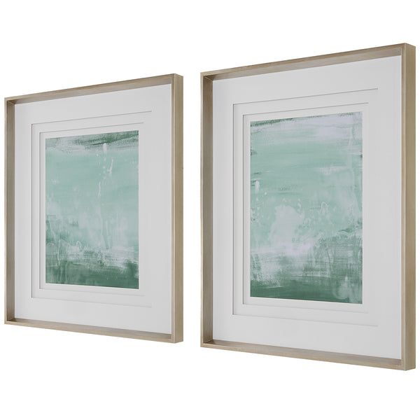 Uttermost Coastal Patina Modern Framed Prints, S/2
