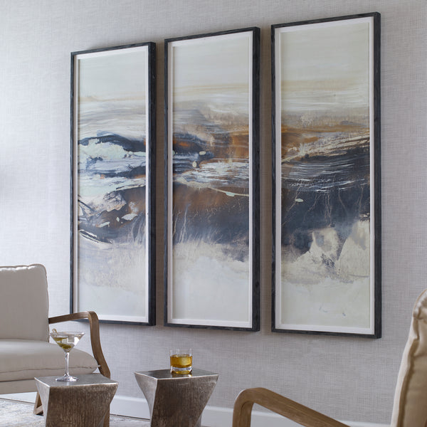 Uttermost Graphite Horizon Framed Prints, Set/3