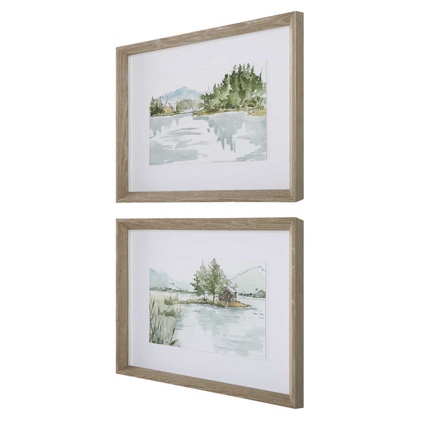 Uttermost Serene Lake Framed Prints Set/2