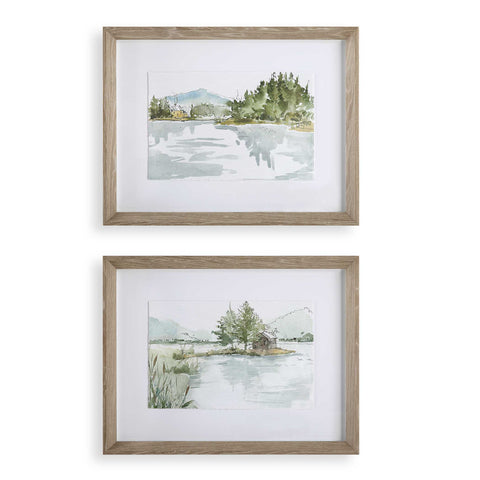 Uttermost Serene Lake Framed Prints Set/2