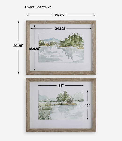 Uttermost Serene Lake Framed Prints Set/2