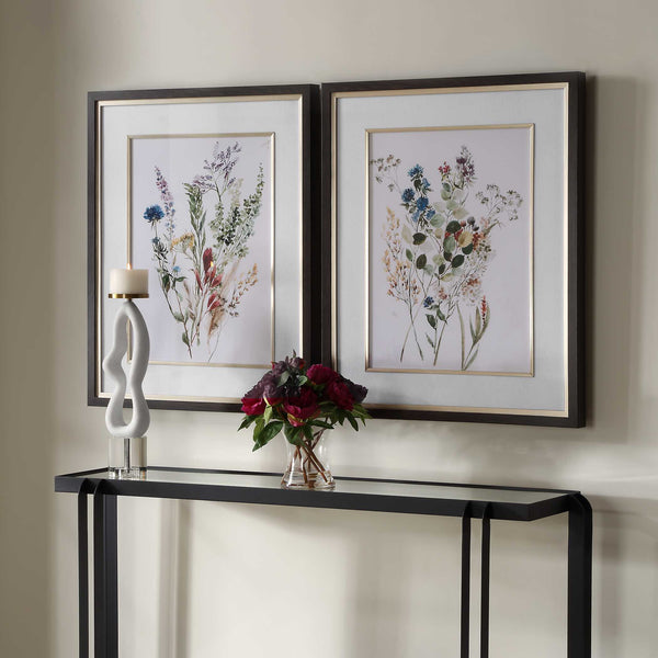Uttermost Delicate Flowers Framed Prints Set/2