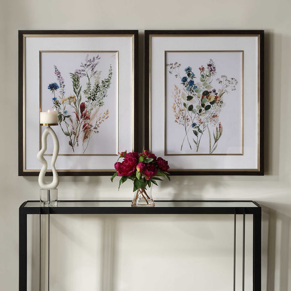 Uttermost Delicate Flowers Framed Prints Set/2
