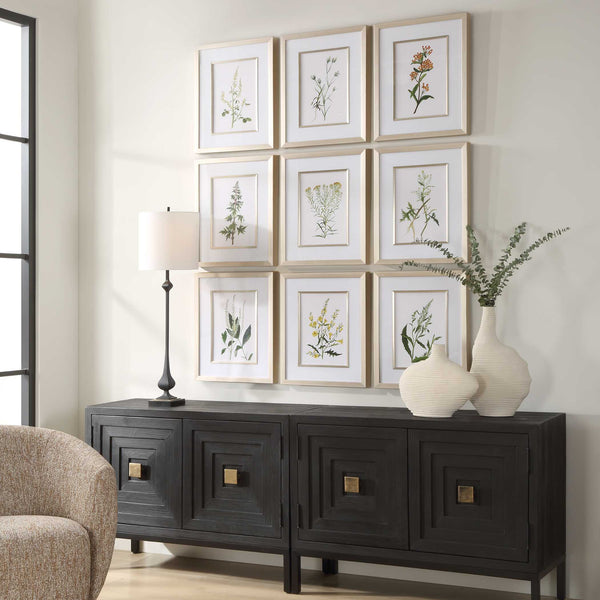 Uttermost Botanical Flowers Framed Prints Set/9