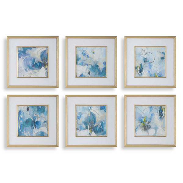 Uttermost Fresh Start Blue Abstract Prints Set/6