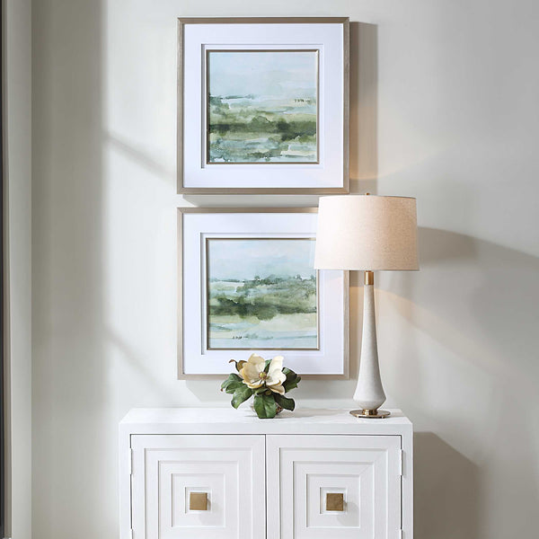Uttermost Soft Sage Abstract Landscape Prints Set/2