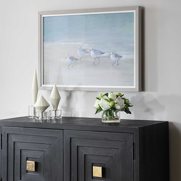 Uttermost Tranquil Shorebirds On The Sand Framed Print