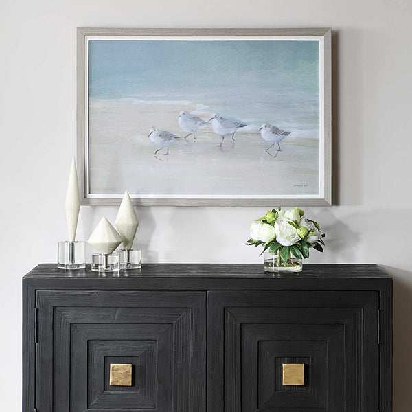 Uttermost Tranquil Shorebirds On The Sand Framed Print