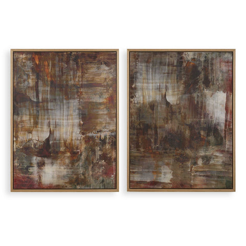 Uttermost Molten Patina Framed Canvases Set/2