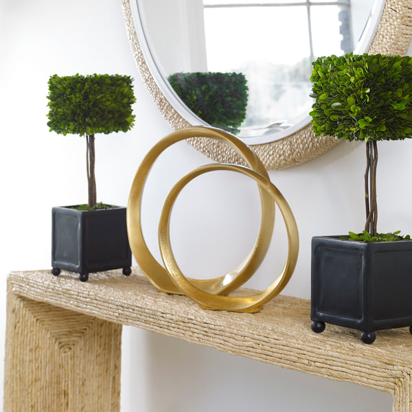 Uttermost Preserved Boxwood Square Topiaries, S/2