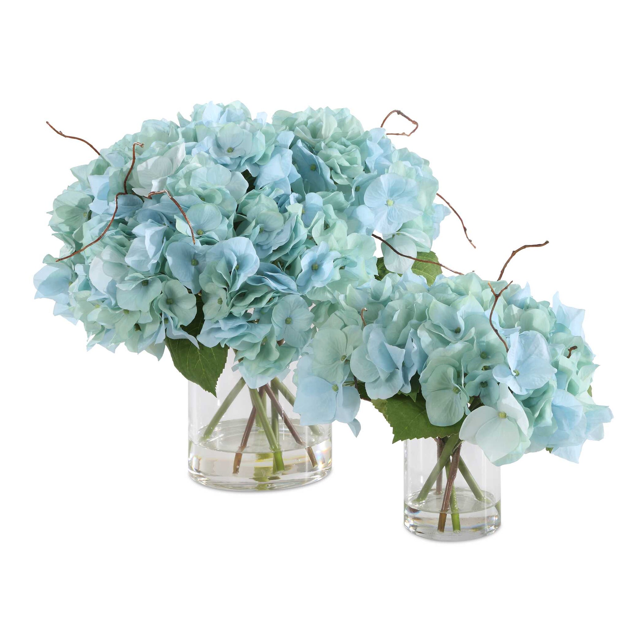 Uttermost Tranquil Blooms In Glass Vases Set/2