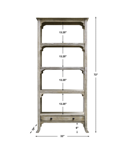 Uttermost Bridgely Aged White Etagere