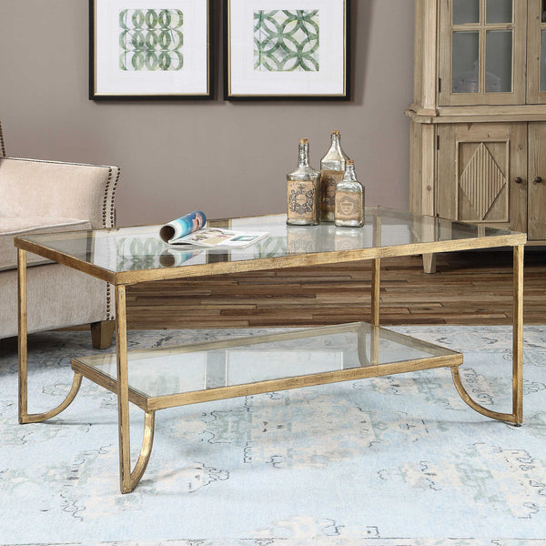 Uttermost Katina Gold Leaf Coffee Table