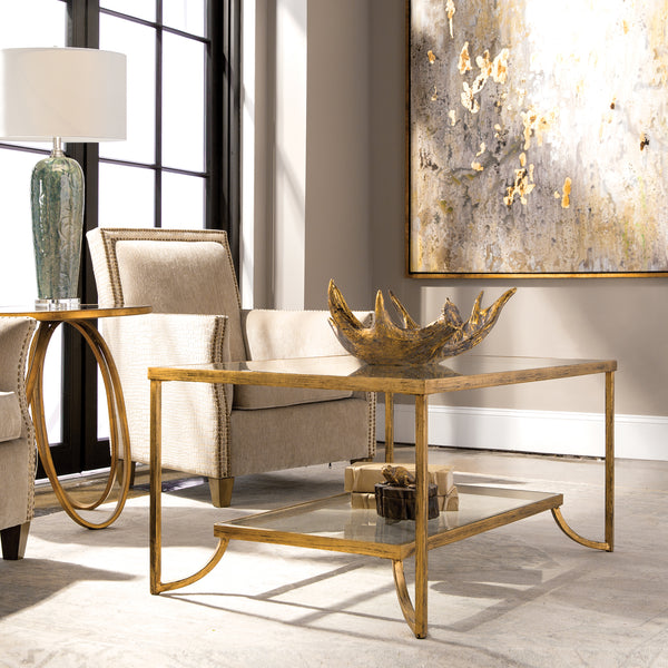 Uttermost Katina Gold Leaf Coffee Table