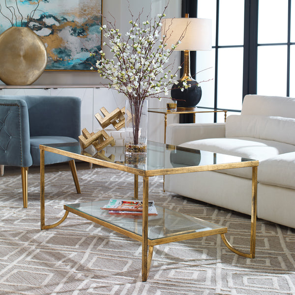 Uttermost Katina Gold Leaf Coffee Table