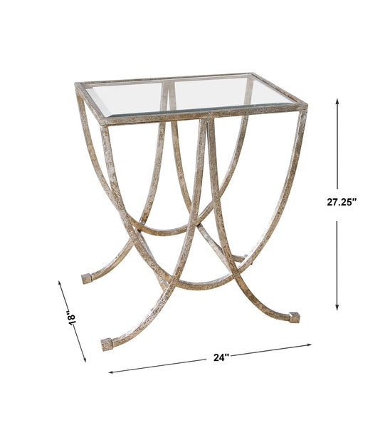 Uttermost Marta Antiqued Silver Side Table